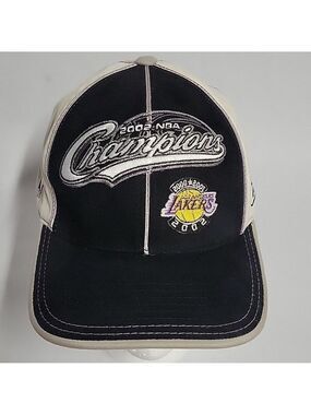 LA Lakers 2002 NBA Champions Reebok Fitted Cap Hat, Size L/XL